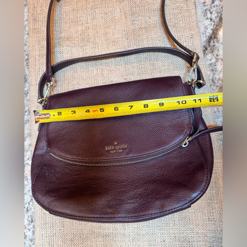 Kate Spade Pebble Leather Shoulder Bag. EUC gorgeous purple satin interior. - Picture 6 of 14